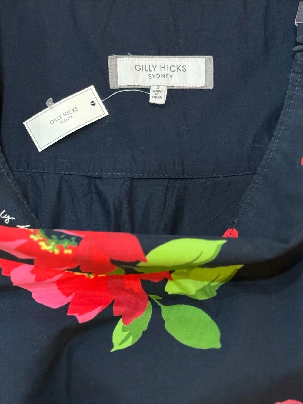 Gilly Hicks Sydney Floral Flare Mini Skirt Size 2 Navy Blue NWT